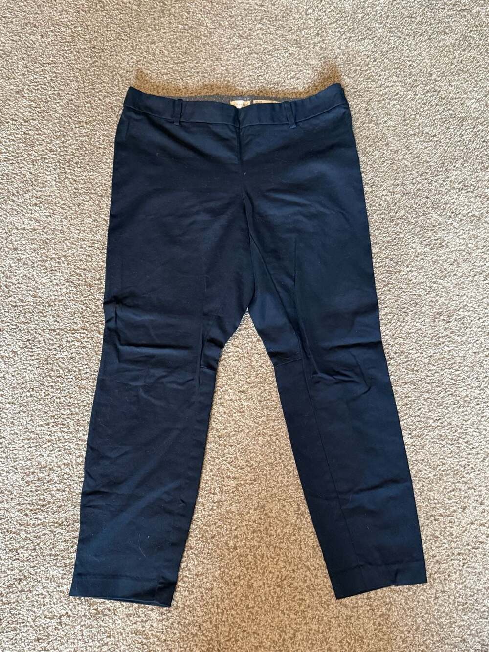 Maison Jules Women's Charlotte Pencil Mid Rise Stretch Navy Blue Skinny Pants -1